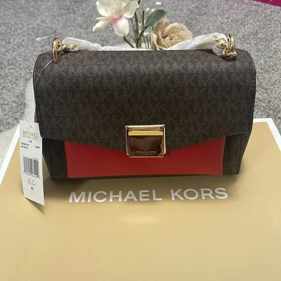 MICHAEL KORS Lita New w/Tags Orig Pkg Crossbody Bag & Magnetic Gift StorageBox - Picture 1 of 16